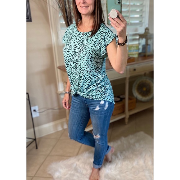 ❤️‍🔥Flutter Sleeve Small Leopard Print Mint Green 5020 - Picture 16 of 16